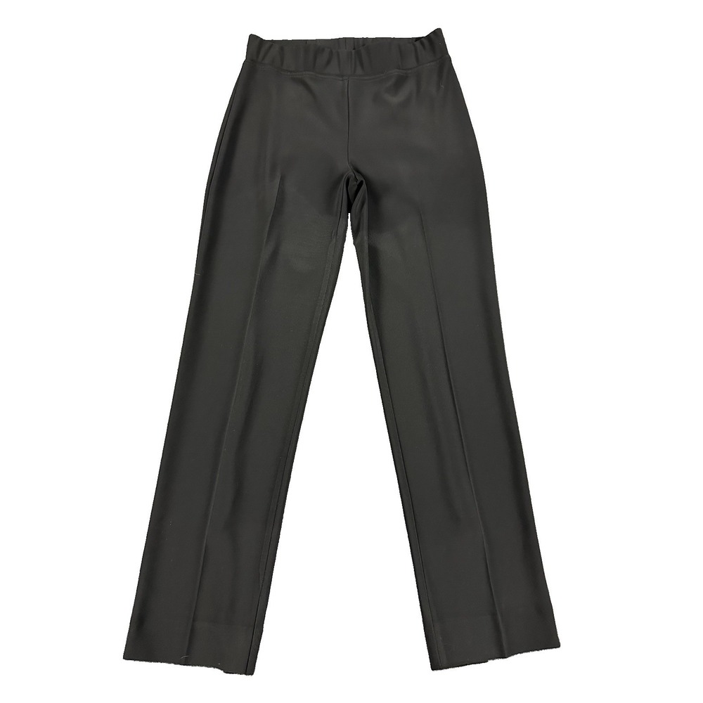 Joseph Ribkoff Black Pull-On Straight Leg Pants Size 28 Slit Ankle Back